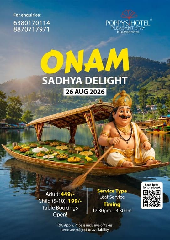 Onam Sadhya Delight at Kodaikanal
